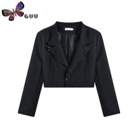 语娄三三家 亮片拼接立领短款西装外套上衣高腰半身裙短裙套装女早秋