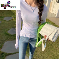 语娄糖果色修身打底衫女runxi闰熙2023新款微透小心机上衣长袖T恤上衣