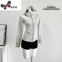 语娄煎饼狗子lulu修身外套女2023纯色连帽卫衣scuba瑜伽运动上衣