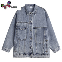 语娄春季2023新款女装版宽松ins潮牛仔外套原宿网红风港味百搭上衣潮