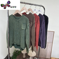 语娄822 Z81904 炒色圆领棉线小圆领长袖针织开衫女