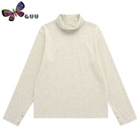 语娄星球-弹性舒适保暖日式坑条高领打底衫女内搭长袖T恤奶兔
