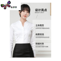 语娄新款奔驰长袖白色衬衫4s店销售职业装工作服女士修身工装修身衬衣
