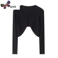 语娄针织开衫女早秋小坎肩长袖配吊带裙外搭罩衫短款披肩外套