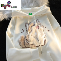 语娄毛茸茸猫咪卫衣女宽松oversize慵懒可爱奶甜上衣连帽外套