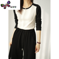 语娄240g优可丝木纤维 女士圆领T恤衫 长袖修身打底衫 山东网店女装