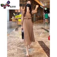 语娄御姐港风法式高端轻奢长袖连衣裙女早秋气质名媛女范收腰长裙子