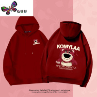语娄草莓熊连帽卫衣女款薄款宽松2023新款加绒慵懒风oversize外套