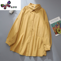 语娄白衬衫女2023早慵懒风宽松韩版衬衣外套棉质外搭休闲上衣