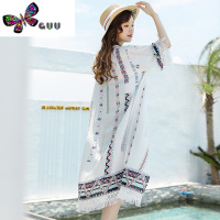 语娄中长款衣女2023新款夏季旅游度假宽松服海边沙滩罩衫外套