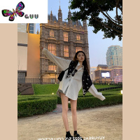 语娄YUYU-2023新款宽松蓝色长袖衬衫女慵懒风设计感时尚上衣小众