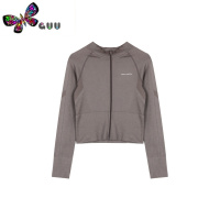 语娄修身显瘦立领瑜伽服气质拉链外套秋季小众百搭长袖上衣女