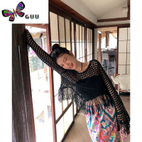 语娄DULA好好家流苏镂空洞洞针织罩衫女2023夏季新款长袖辣妹上衣