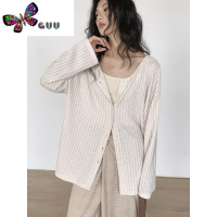 语娄EM八月 法式条纹别致小众长袖上衣女2023新款设计感气质外套