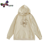 语娄[]奶油日记卡通印花连帽可爱卫衣少女春款