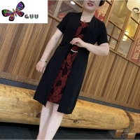 语娄妈妈装2023新款假两件连衣裙中老年女装洋气显瘦大码长袖裙子