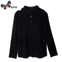 语娄小圆领针织娃娃领衬衫女长袖弹力2023款内搭打底衬衣上衣