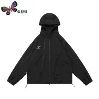 语娄美式户外登山服外套防风防水高级感潮牌夹克黑色女款三合一