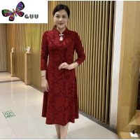 语娄婚礼妈妈装连衣裙2023改良旗袍喜婆婆婚宴装宴会礼服中长款