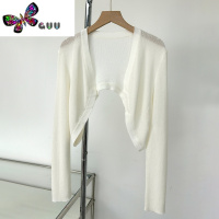 语娄冰丝衣女薄款夏季披肩配吊带裙外搭罩衫短款针织坎肩开衫外套