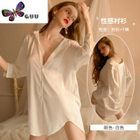 语娄睡衣女性感纯欲男友风白色衬衫2023年新款家居服可外穿大码中长款