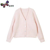 语娄芝芝桃桃软糯减龄毛衣女新款宽松慵懒风小众V领针织开衫外套