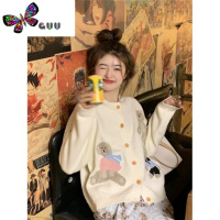 语娄甜美收官~可爱小熊针织衫重工提花加厚开衫毛衣外套上衣女