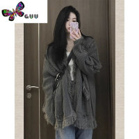 语娄SOLOTARIO线上商店开衫毛衣女秋宽松设计感慵懒风不规则流苏外套