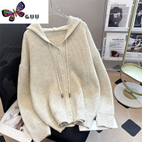 语娄连帽针织开衫毛衣外套女装春装外穿2023新款欧货宽松上衣