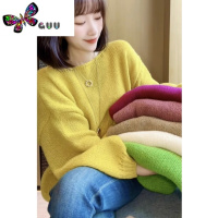 语娄慵懒风软糯高级感糖果色针织衫毛衣女秋新款宽松显瘦长袖套头百搭