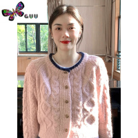 语娄野哥不野麻花毛衣软糯慵懒风温柔针织开衫女秋百搭设计感长袖上衣