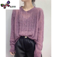 语娄绿色马海毛针织衫女韩版宽松慵懒风薄款套头毛衣百搭显瘦上衣