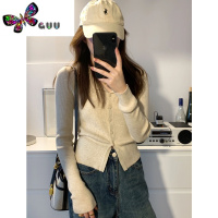 语娄im向 纸片人C位 polo翻领针织开衫女秋季内搭打底薄款长袖毛衣