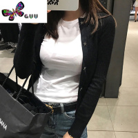 语娄针织开衫毛衣外套修身显瘦短款圆领设计感五角星小香风上衣女