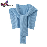 语娄搭配衬衫的小披肩外搭高端网红系带条纹毛衣针织围巾女护肩春