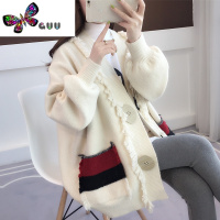 语娄很仙的毛衣女慵懒风春装2023韩版新款宽松中长款针织衫开衫女外套