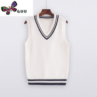 语娄学院风毛衣背心少女学生装毛线马甲套头无袖针织衫DK制服校服