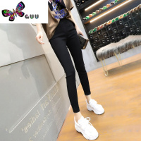 语娄小脚牛仔裤女修身显瘦2023春季新款紧身黑色八分小个子女士铅笔裤