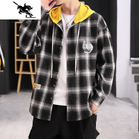 衬衫男长袖ins秋装格子潮流韩版上衣休闲青少年帅气外穿衬衣外套 NEW LAKE