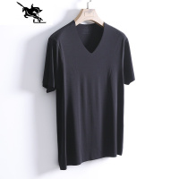 男士无痕短袖T恤v领宽松薄款冰丝夏季背心内衣半袖 NEW LAKE