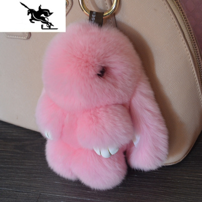 NEW LAKE装死兔獭小兔子挂件皮草毛绒钥匙扣包包装饰品儿童生日礼物