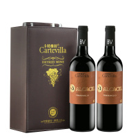 卡特维拉红酒卢森特干红葡萄酒双支礼盒装750ml*2