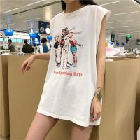 泫雅吊带无袖背心T恤女夏外穿宽松百搭bf酷设计感港味风上衣ins潮