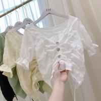 短袖心机衬衫女2019夏季新款红洋气小衫设计感宽松时尚防晒上衣