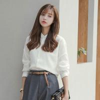 2019新款韩范设计感小众衬衣洋气衬衫女减龄哈伦裤时尚两件套装潮