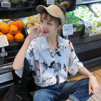 waitmore短袖衬衫女洋气时尚设计感女小众复古港味韩版百搭学生潮