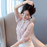 碎花衬衫女2019夏季新款时尚设计感印花洋气小衫雪纺衫女上衣超仙