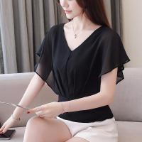 很仙的上衣大码宽松显瘦胖mm洋气雪纺衬衫时尚百搭小衫女2019新款