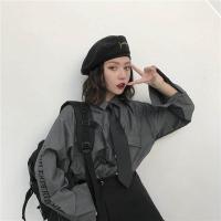 2019春新款欧货设计感小众时尚韩版宽松学院风帅气领带洋气衬衫女