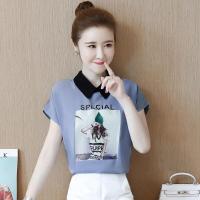 雪纺衬衫短袖女装夏装2019新款潮流气质时尚洋气很仙的上衣服